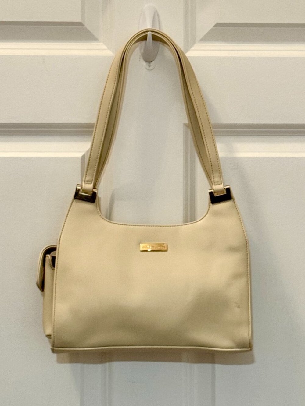 Liz Claiborne Cream/White Minimalist Structured Y2K Shoulder Bag